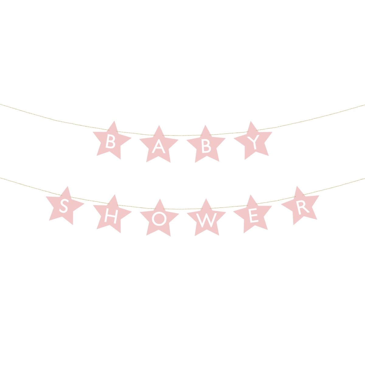 Guirlande - Baby Shower Etoiles roses