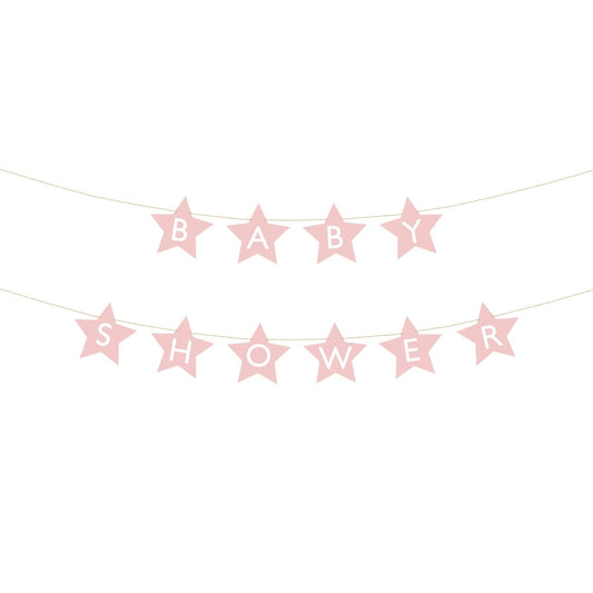 Guirlande - Baby Shower Etoiles roses