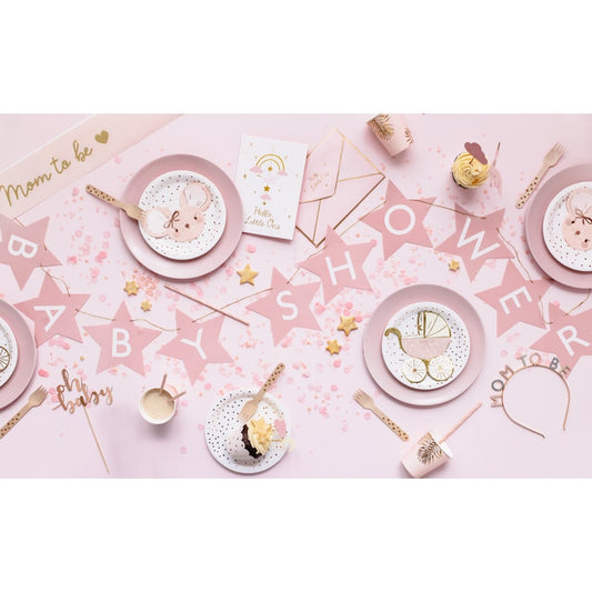 Guirlande - Baby Shower Etoiles roses