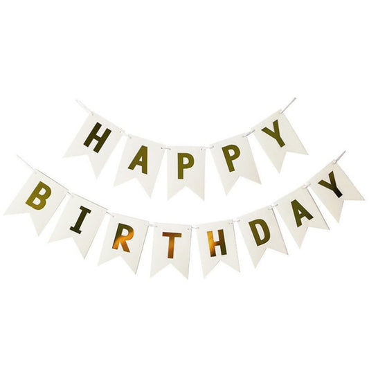Guirlande Happy Birthday - Blanc