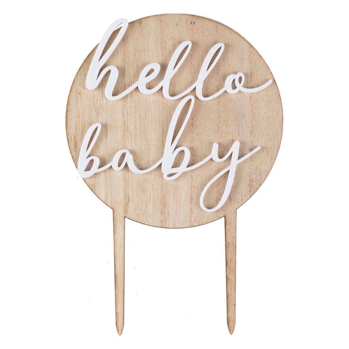 Cake topper Hello Baby en bois