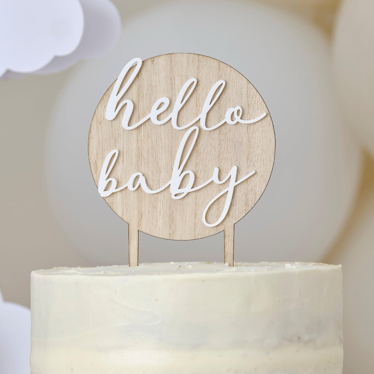 Cake topper Hello Baby en bois