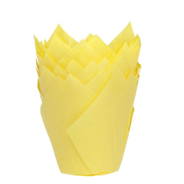 Caissettes tulipe à muffins - Jaune (36pcs)