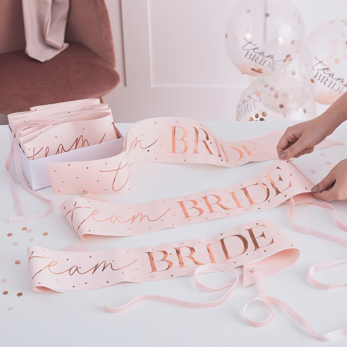 Echarpes "Team Bride" Rosegold (6pcs)