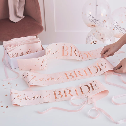 Echarpes "Team Bride" Rosegold (6pcs)