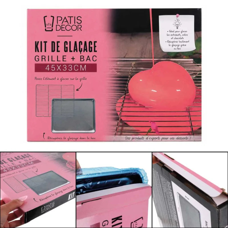 Patisdecor Kit de glaçage bac et grille (45 x 33 cm)