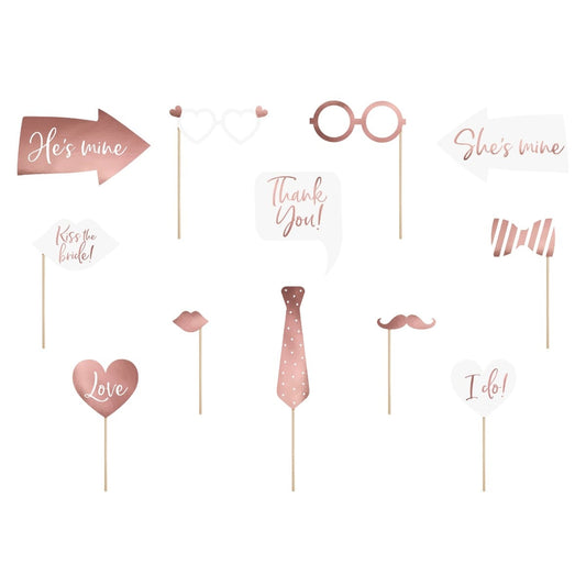 Accessoires PhotoBooth Mariage - RoseGold (12pcs)