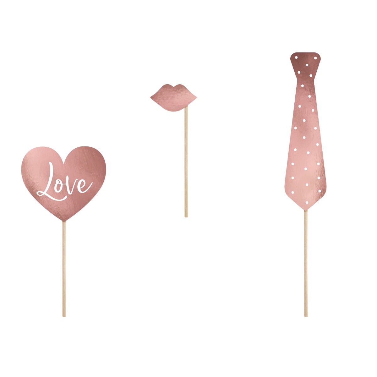 Accessoires PhotoBooth Mariage - RoseGold (12pcs)
