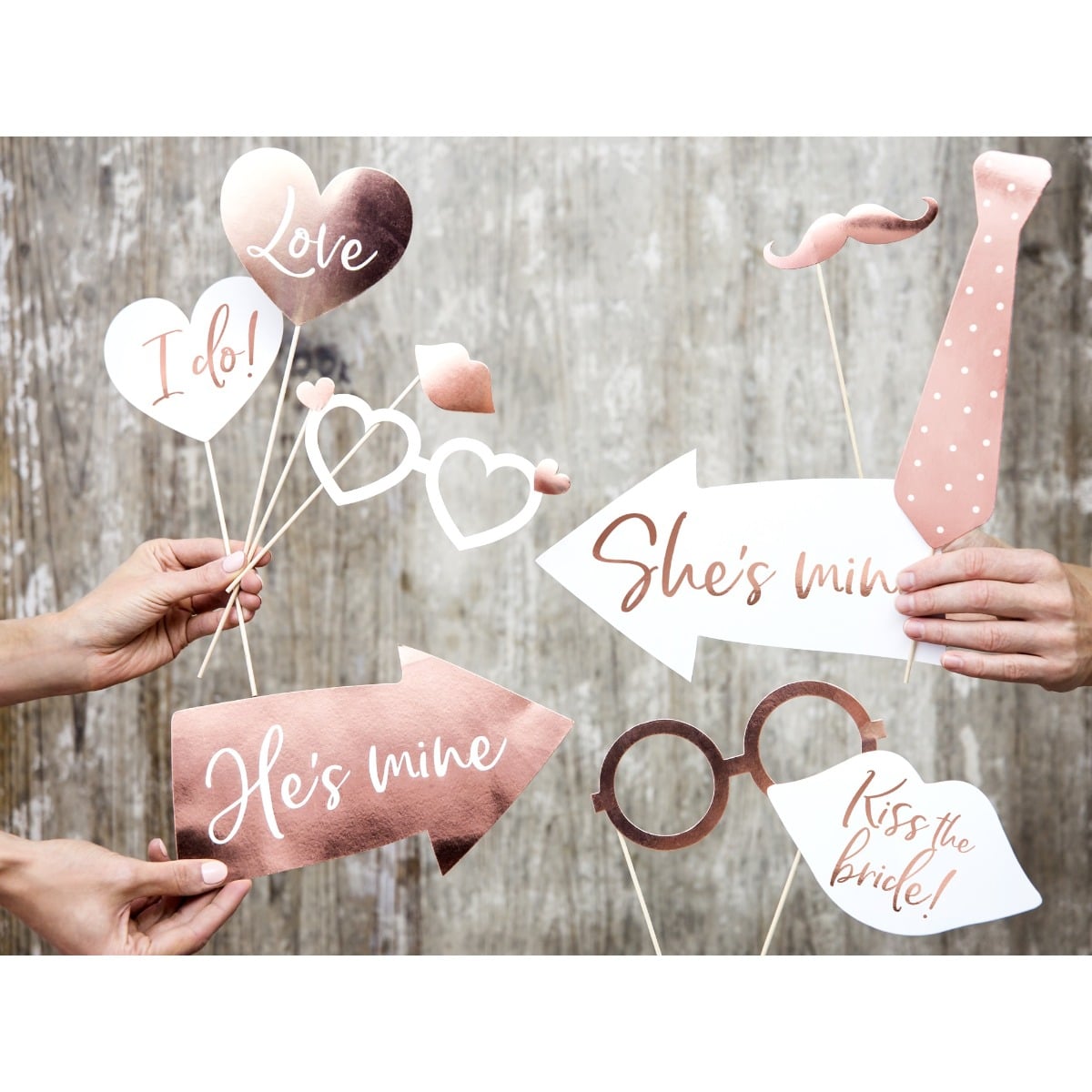 Accessoires PhotoBooth Mariage - RoseGold (12pcs)