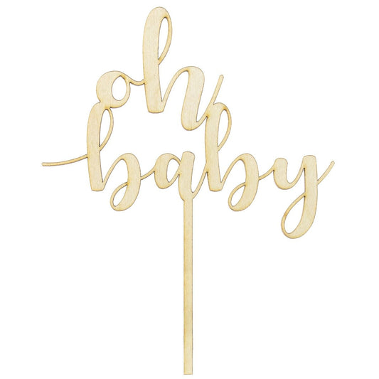 Cake Topper Oh Baby en bois