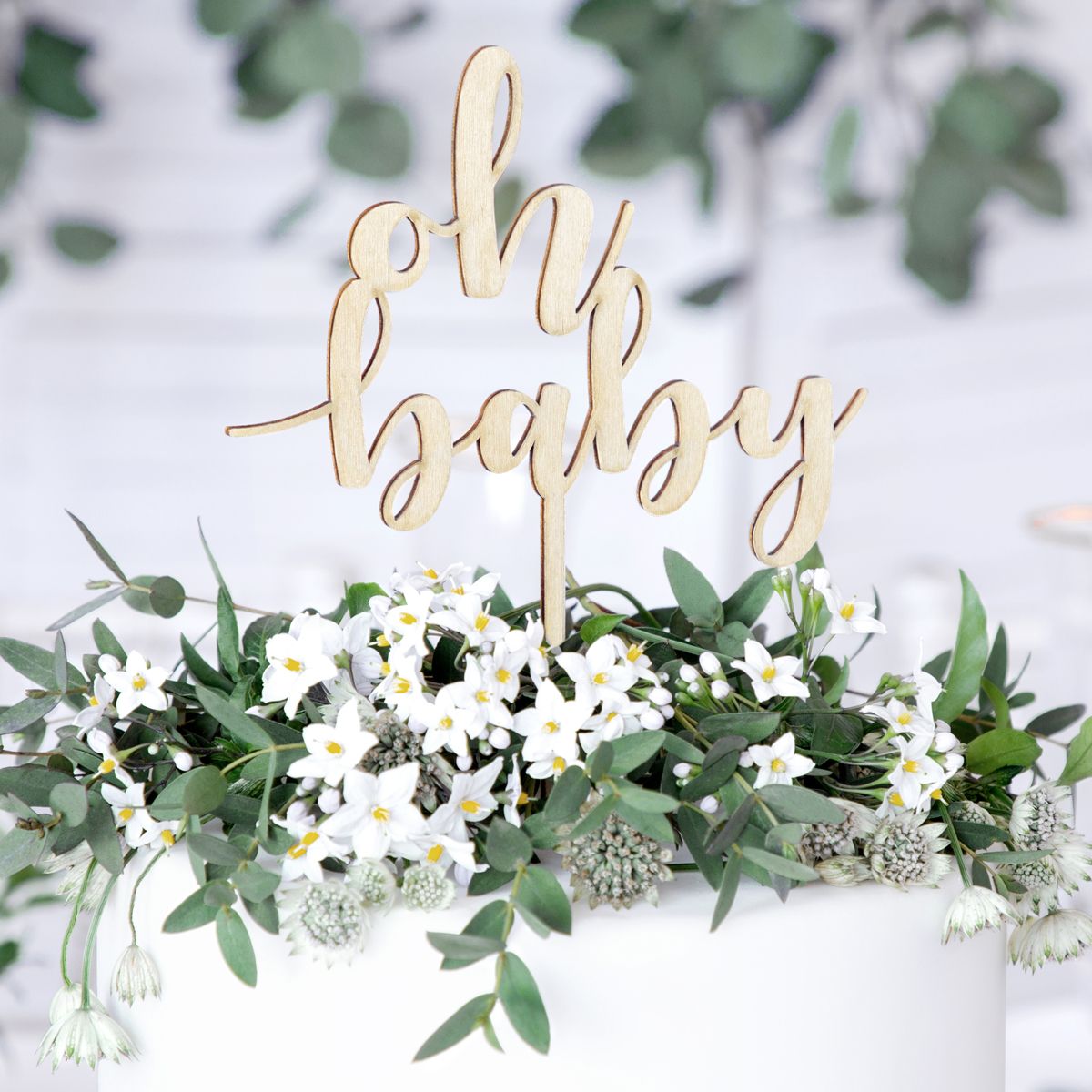 Cake Topper Oh Baby en bois
