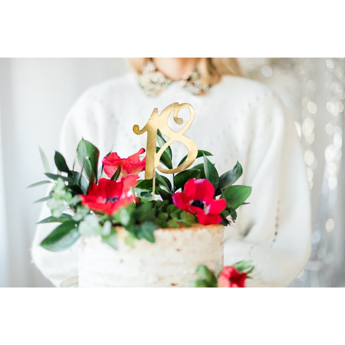 Cake topper 18 doré (20cm)