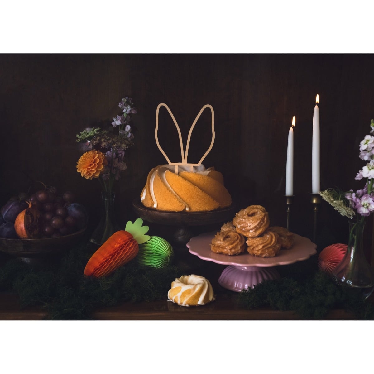 Décoration oreilles de lapin en bois, 20 cm