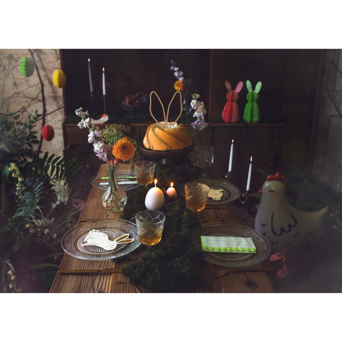 Décoration oreilles de lapin en bois, 20 cm