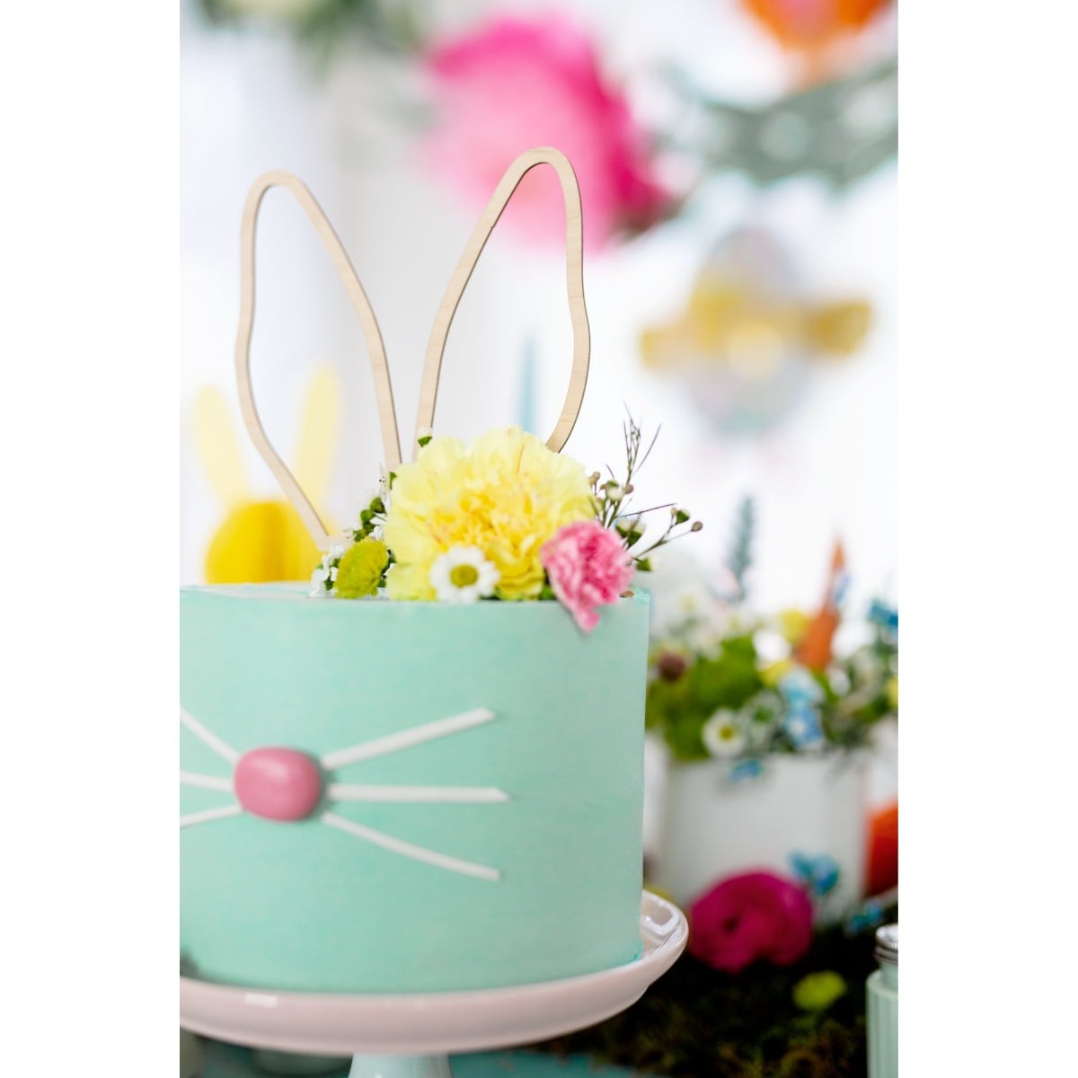 Décoration oreilles de lapin en bois, 20 cm