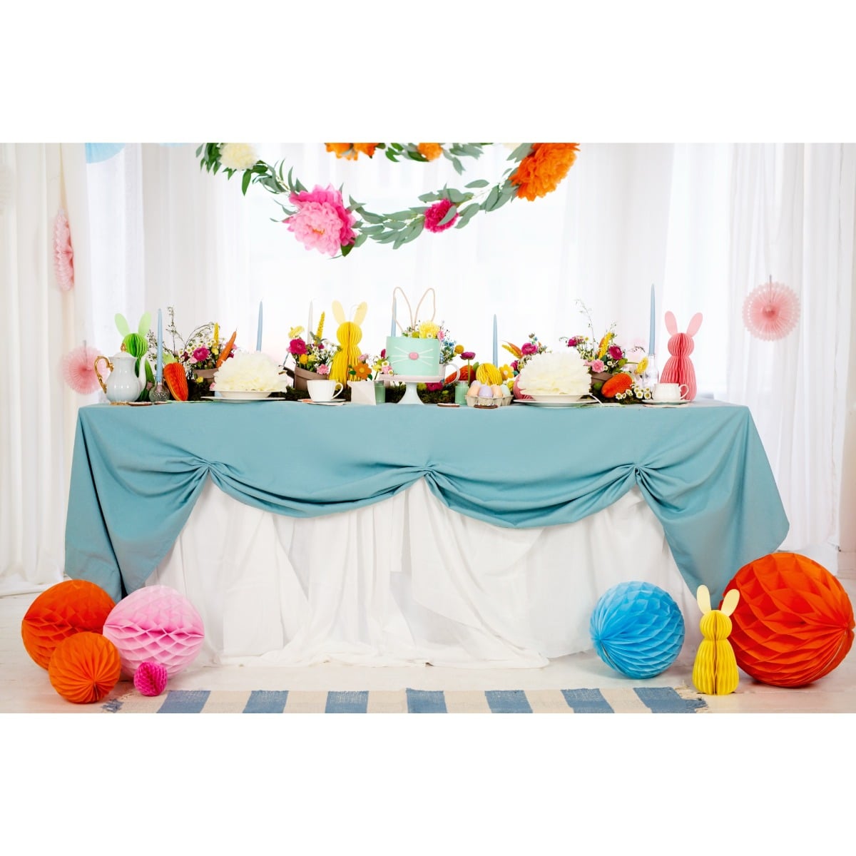 Décoration oreilles de lapin en bois, 20 cm