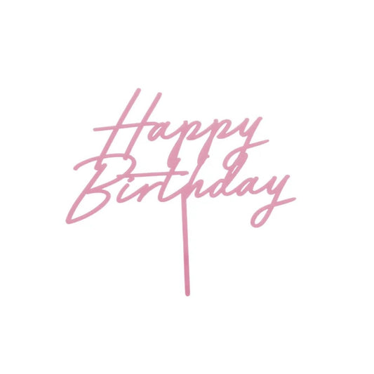 Cake Topper - Happy Birthday Rose