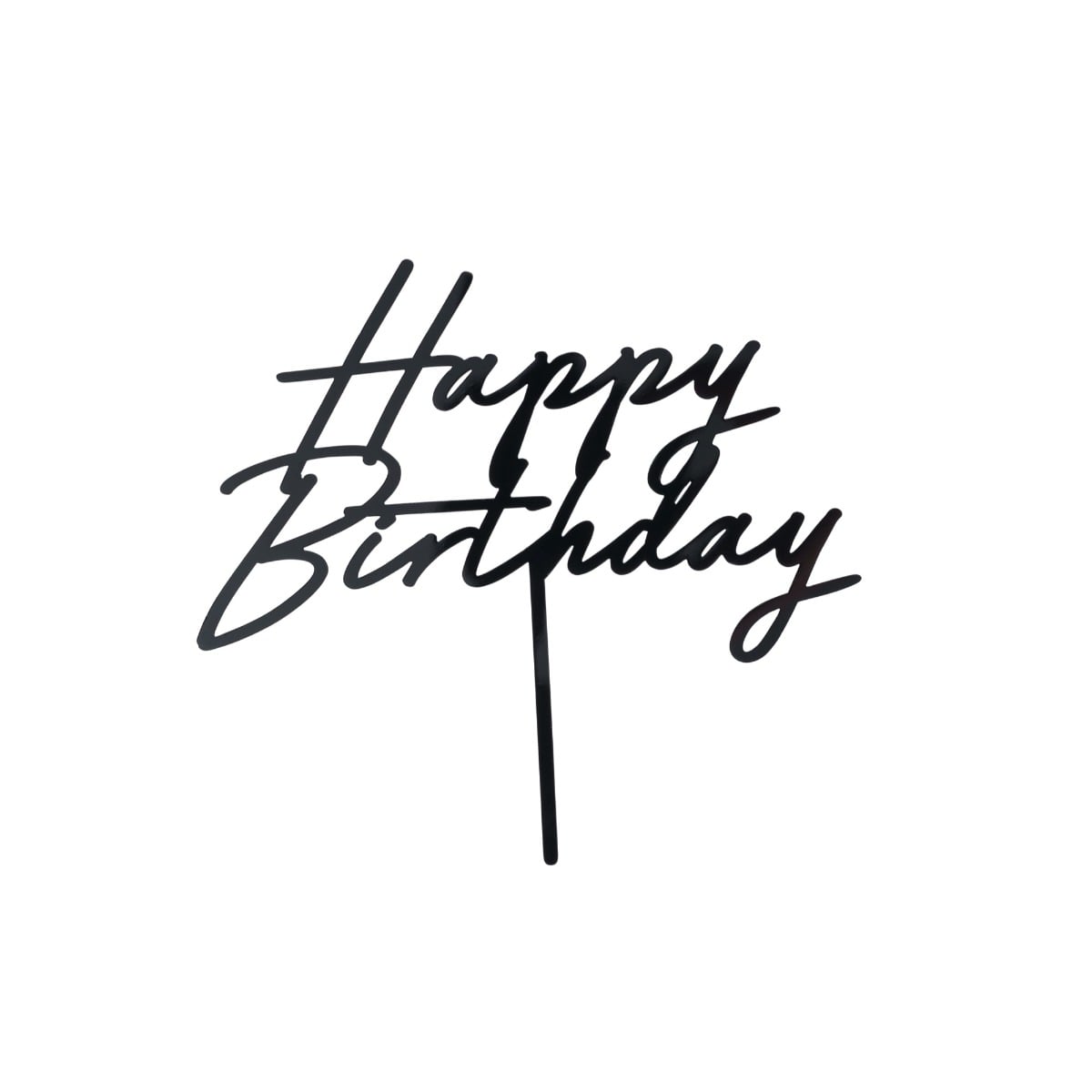 Décoration pour Gâteau "Happy Birthday" noir