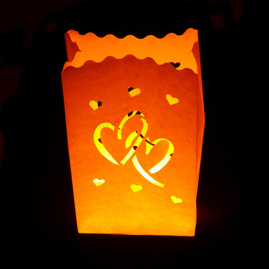 Photophores en papier - Coeur (10 pièces)