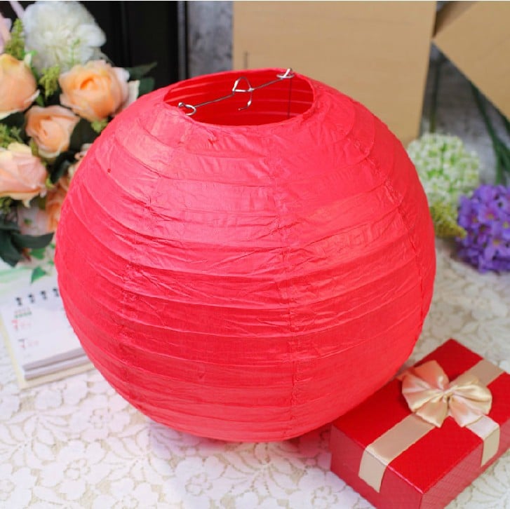 Lanterne en papier - 30 cm - Rouge