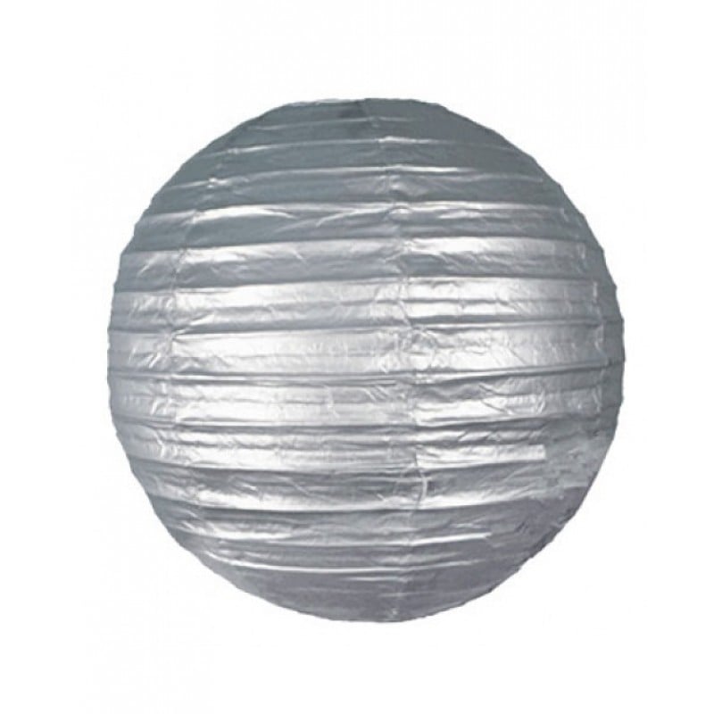 Lanterne en papier - Argenté 10cm