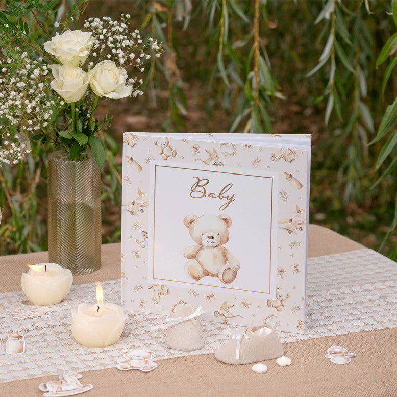 Livre d'or Little Teddy ivoire (24 x 24cm)
