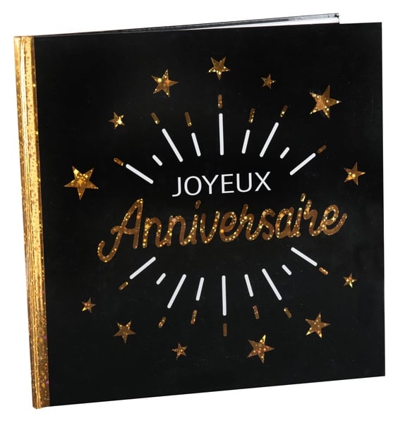 Livre d'Or "Joyeux Anniversaire" Etincelle Noir