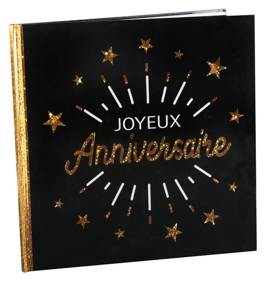 Livre d'Or "Joyeux Anniversaire" Etincelle Noir