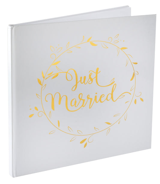 Livre d'Or "Just Married" Blanc et Or