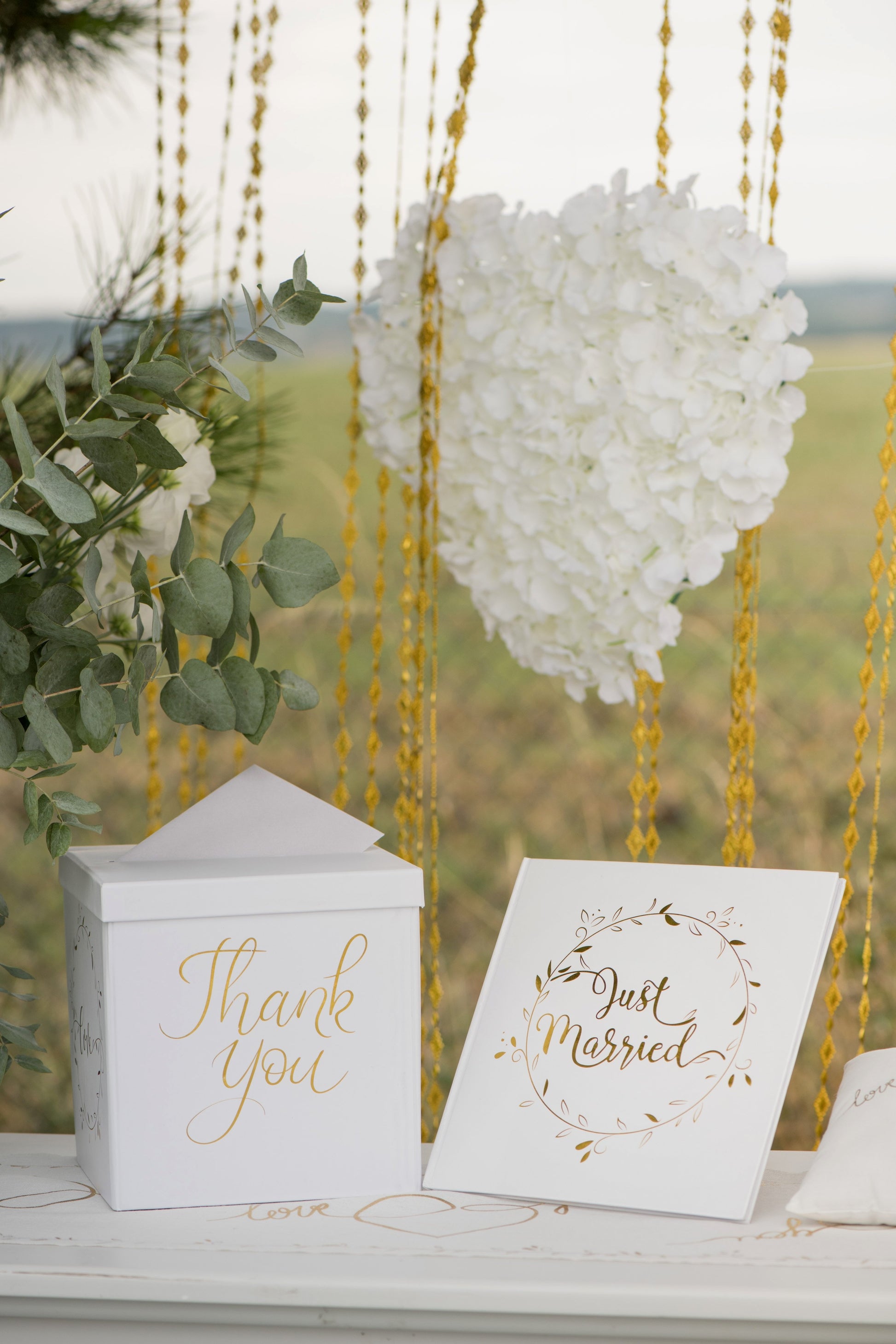 Livre d'Or "Just Married" Blanc et Or