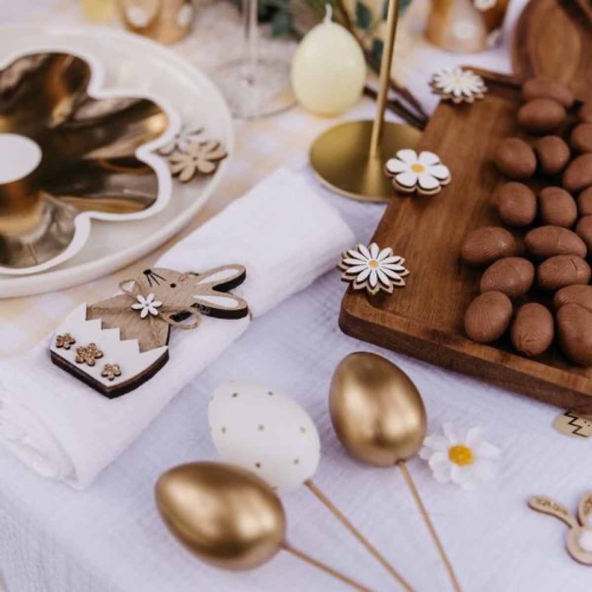 Œufs de Pâques Blanc et Or (6pcs)