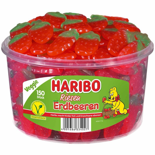 Haribo Fraises Géantes Veggie - 150 pcs