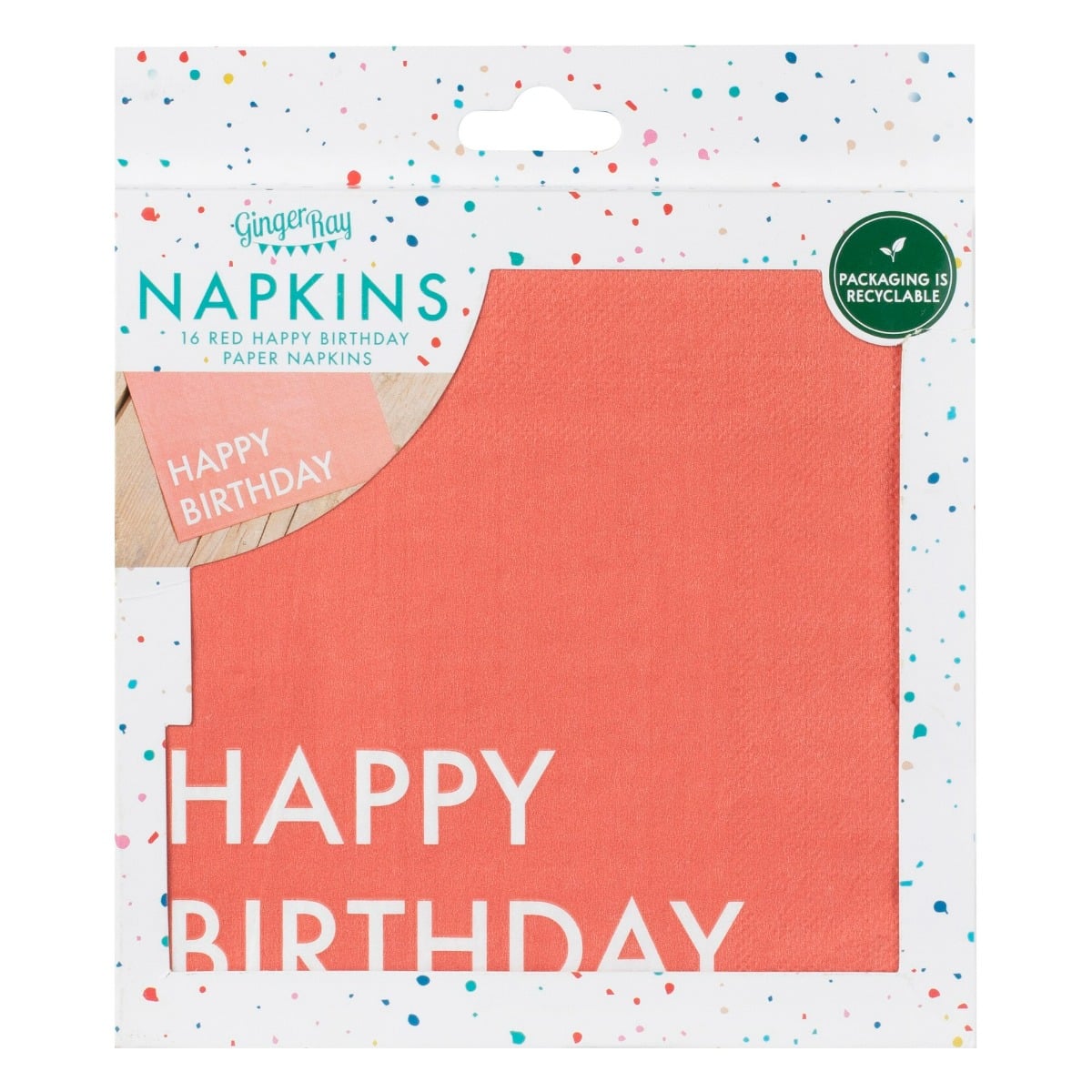 Serviettes - Happy Birthday - Corail