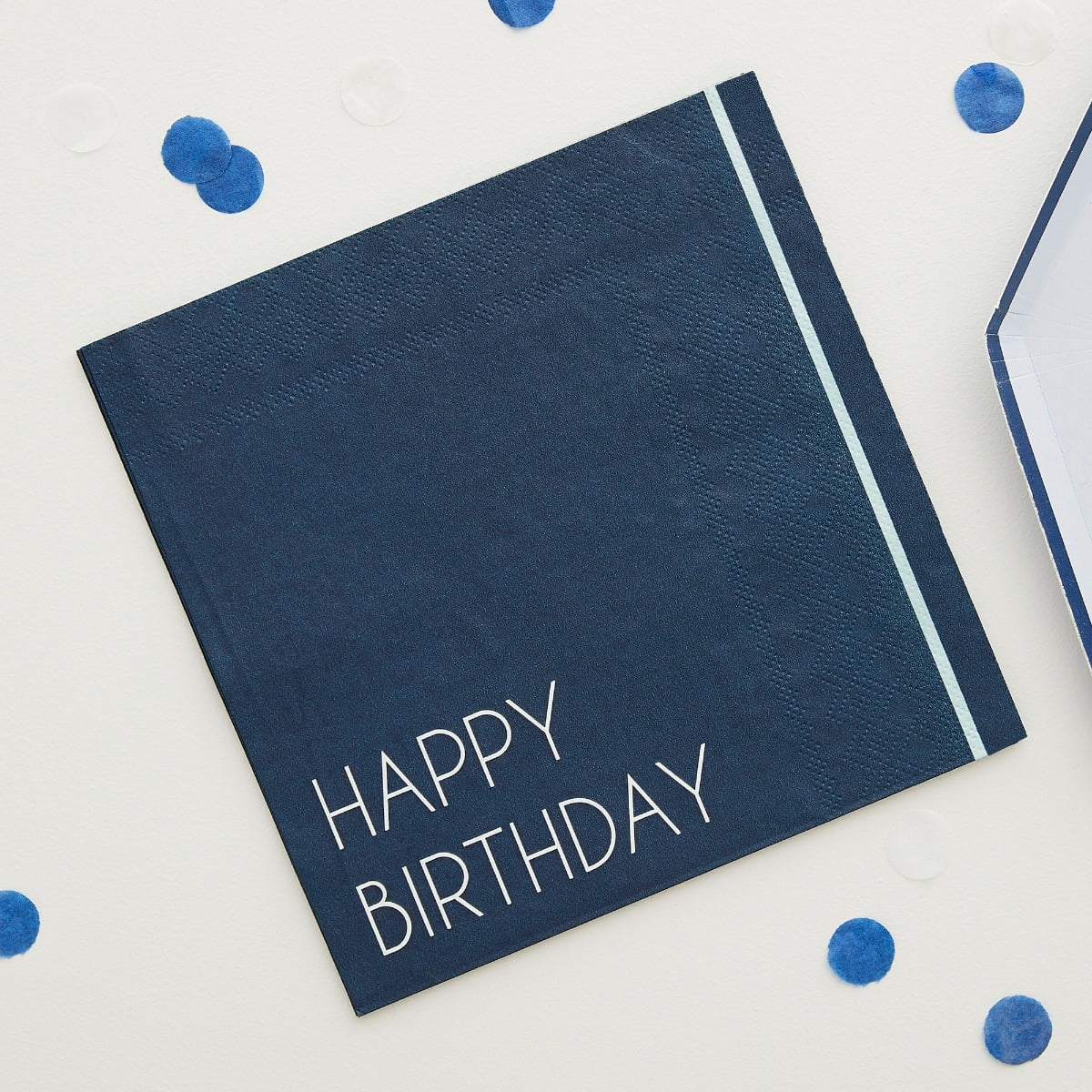 Serviettes - Happy Birthday - Bleu marine