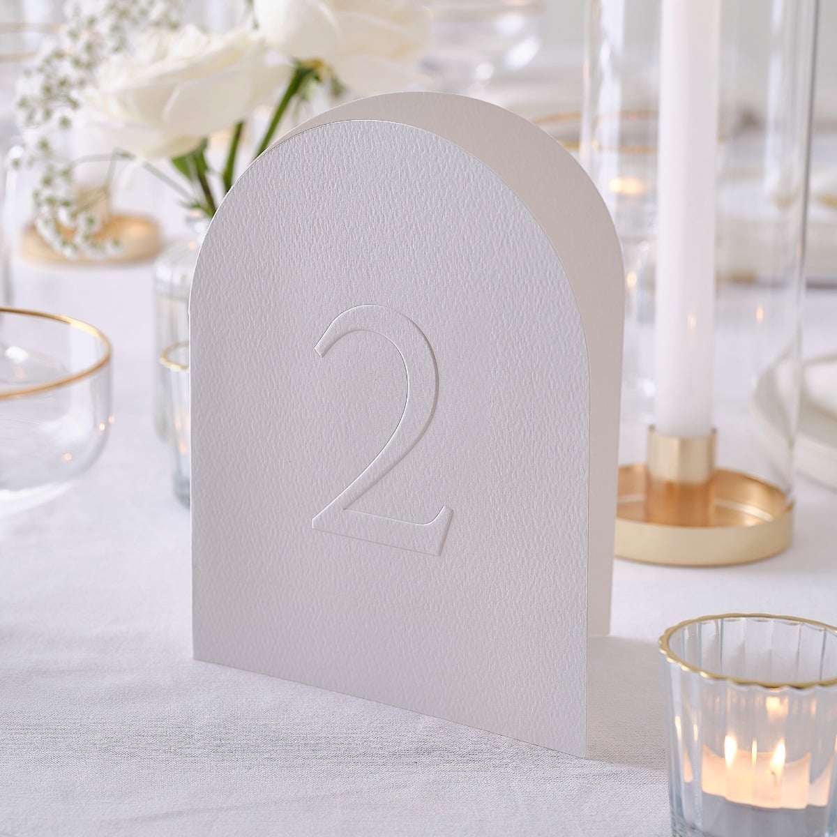 Marque-table texturé blanc (12pcs)