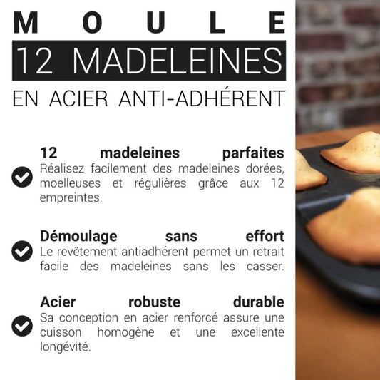 Patisdecor Moule à madeleines (12 empreintes)