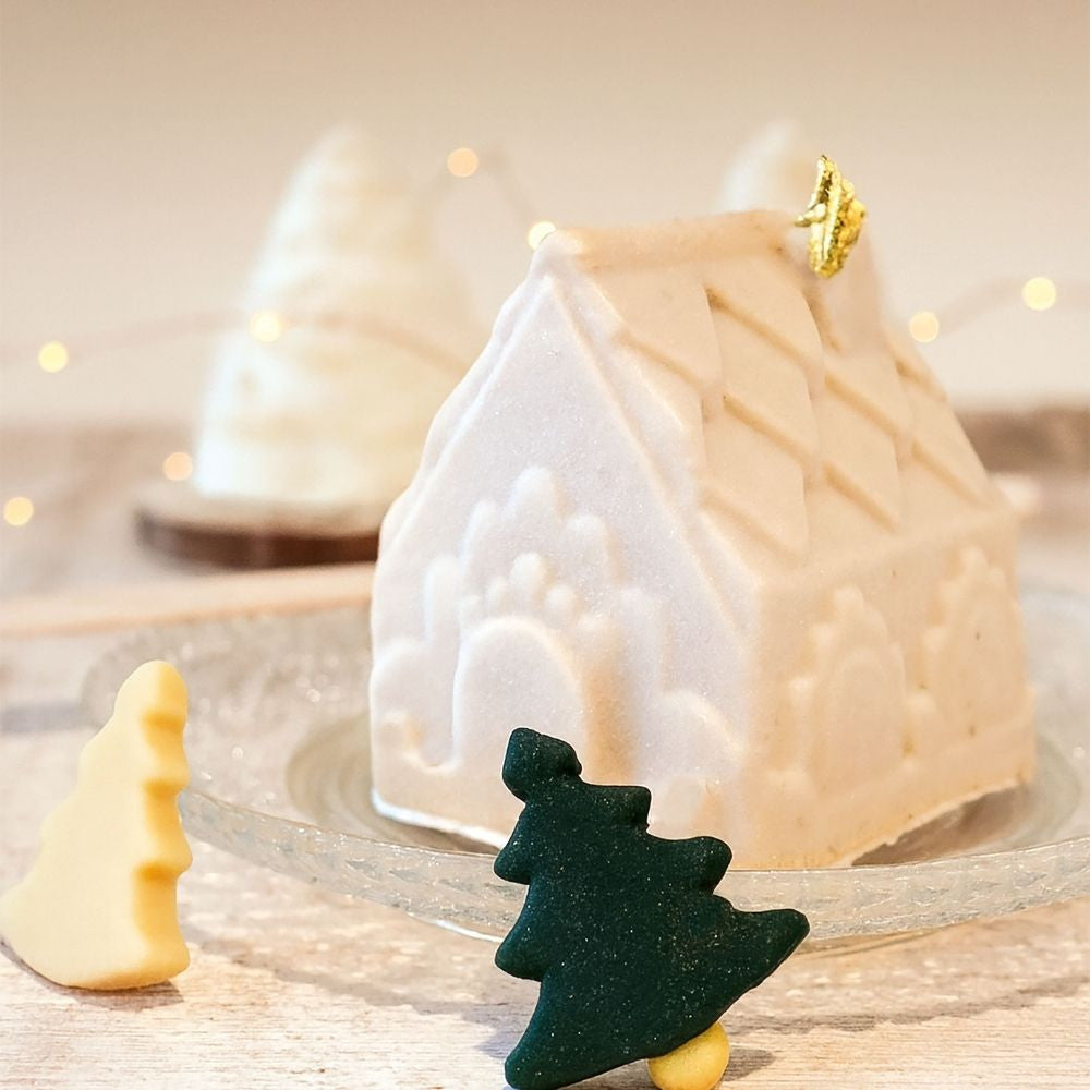 Moule en silicone 3D Chalets de Noël (6 empreintes)