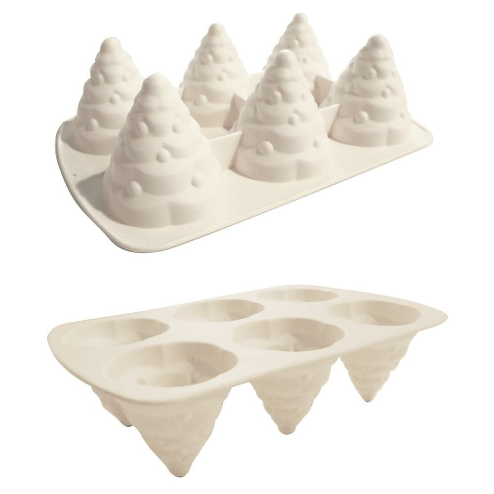 Moule en silicone 3D Sapins de Noël (6 empreintes)