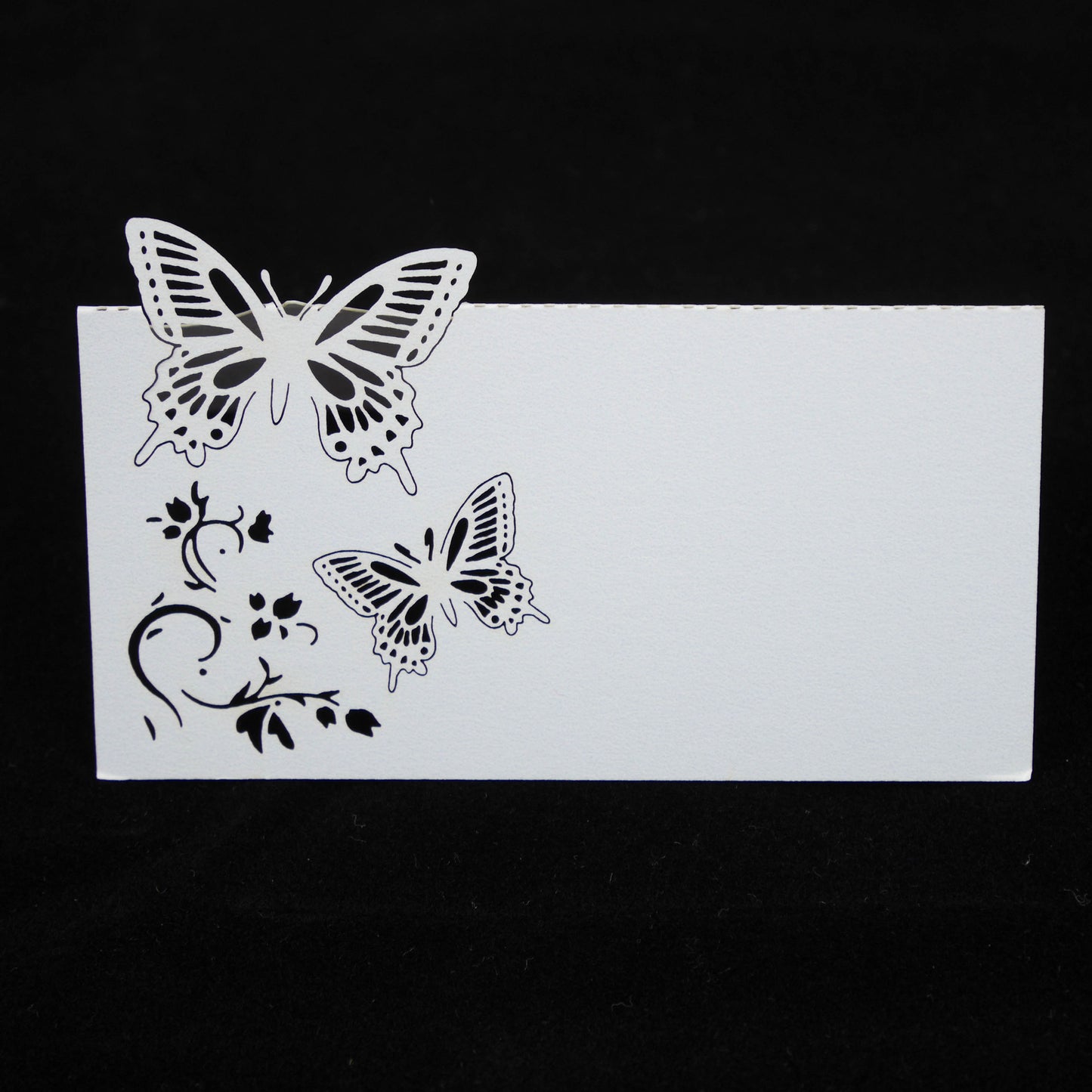 Carte marque place - Papillons et fleurs