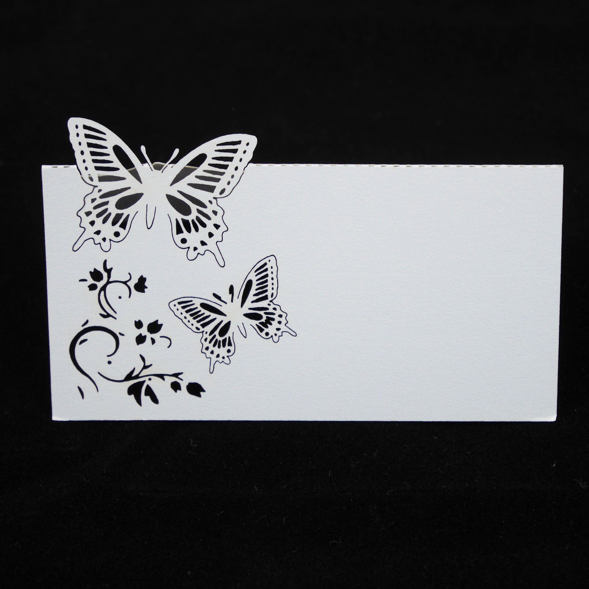Carte marque place - Papillons et fleurs