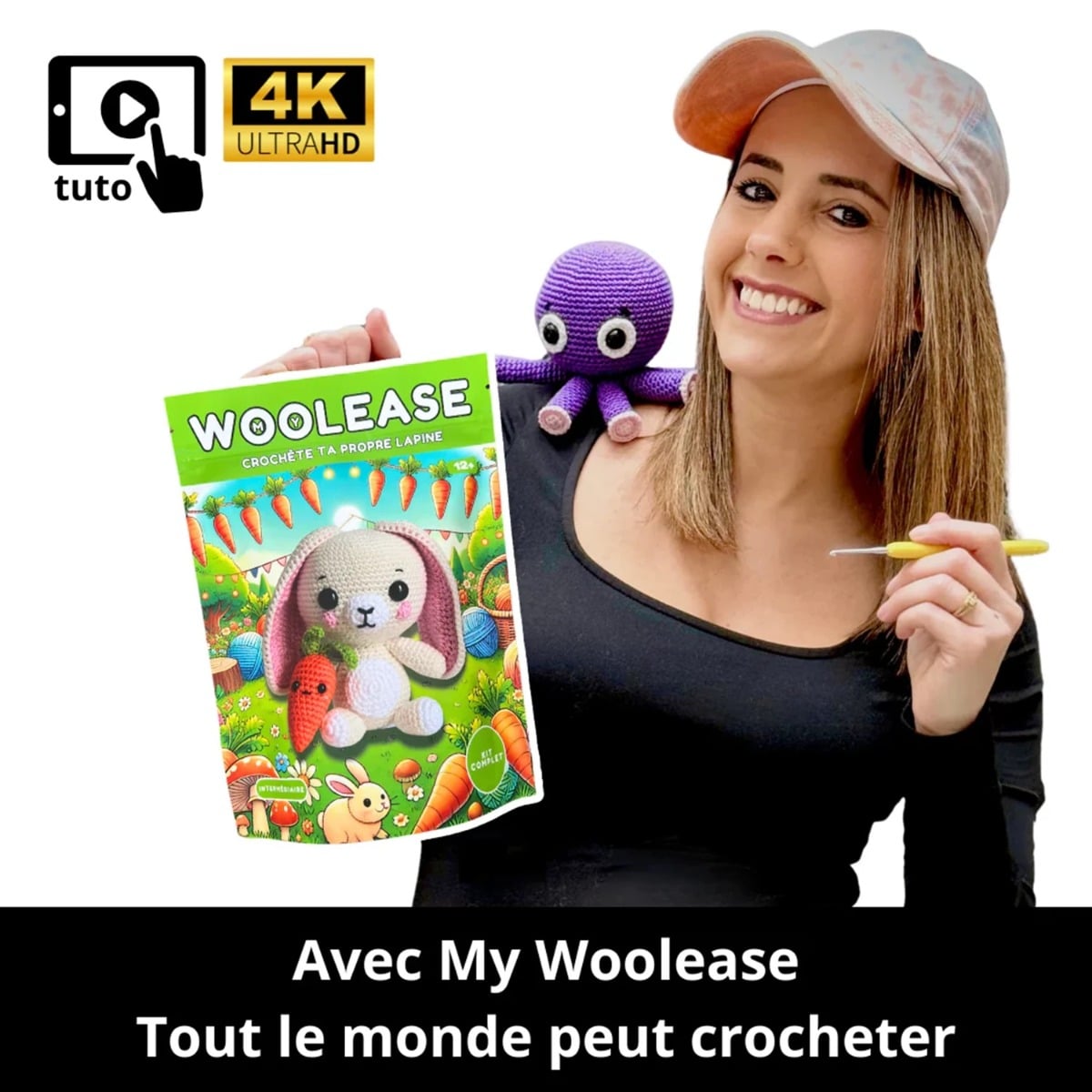 Mywoolease Kit Crochet Flora La Lapine