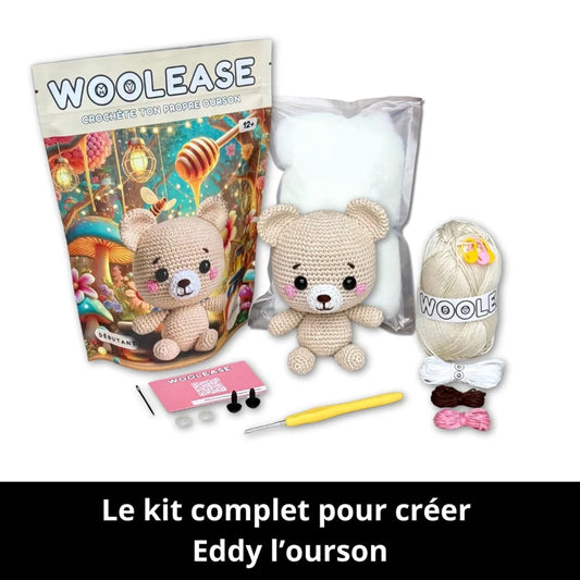 Mywoolease Kit Crochet Eddy L'ourson