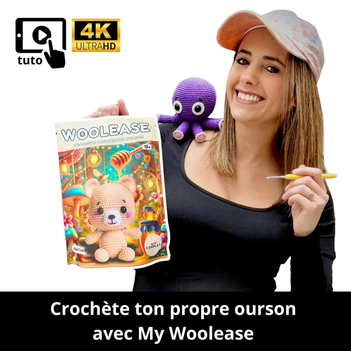 Mywoolease Kit Crochet Eddy L'ourson
