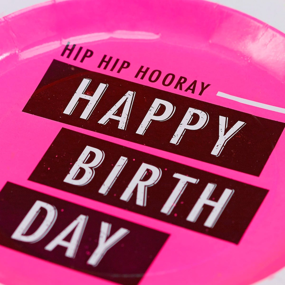 Assiettes "Happy Birthday" - Rose Fluo (8pcs)