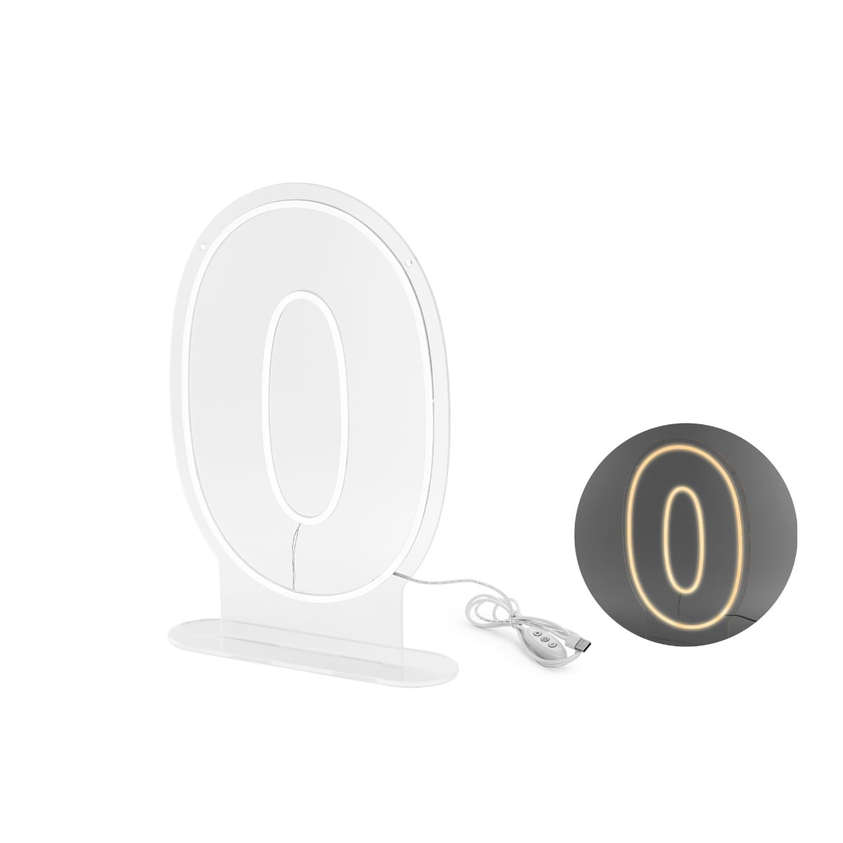 Néon LED - Chiffre 0