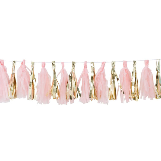 Guirlande Tassels Rose et Or