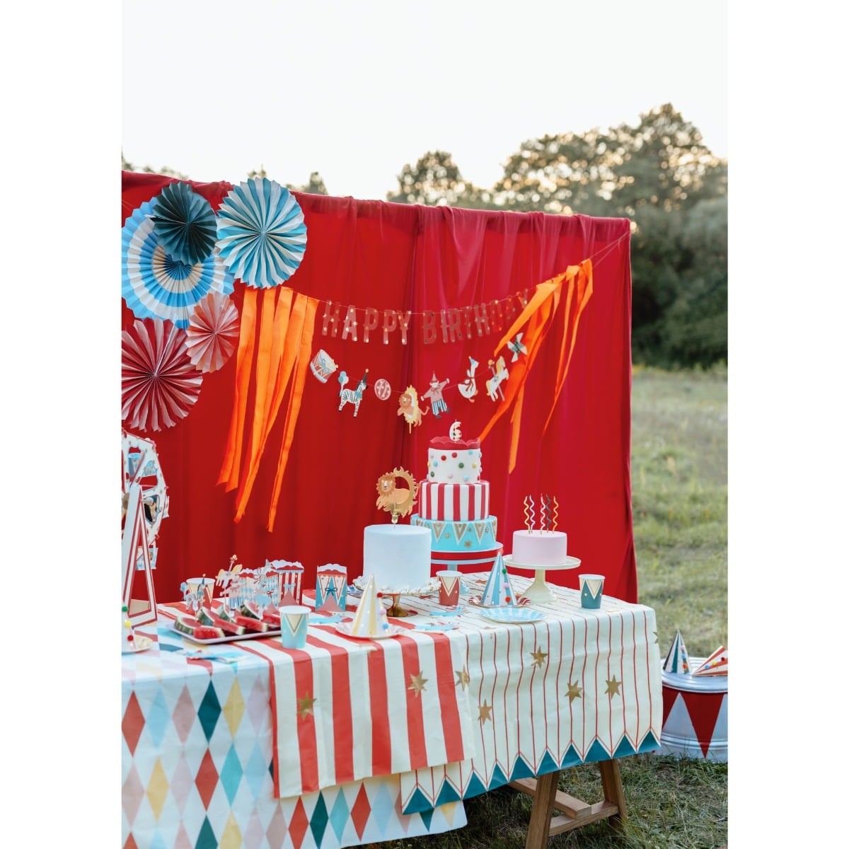 Nappe en papier - Rayures et étoiles