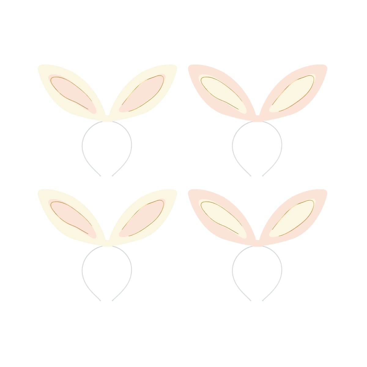 Serre-tetes Oreilles de lapin (4 pièces)