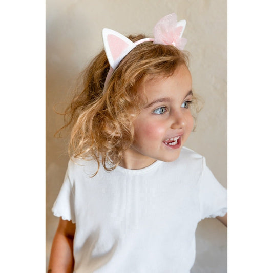 Serre-Tête Chat avec noeud, rose