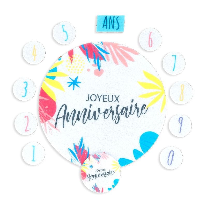 Décorations en azyme - Joyeux Anniversaire Tropical